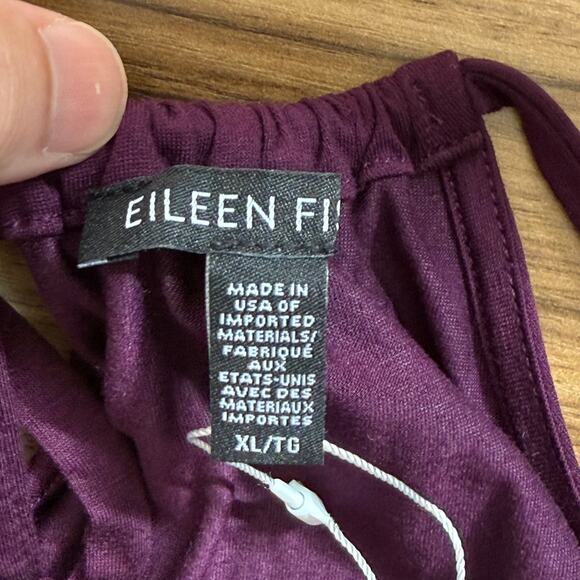 NWT Eileen Fisher Tencel Blend Halter Sheath Dress in Blackberry Purple XL - Picture 8 of 13